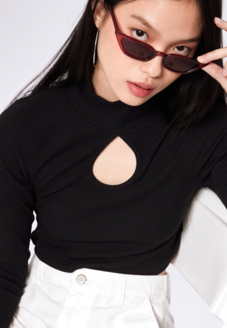 Cut Out Long Sleeve Top