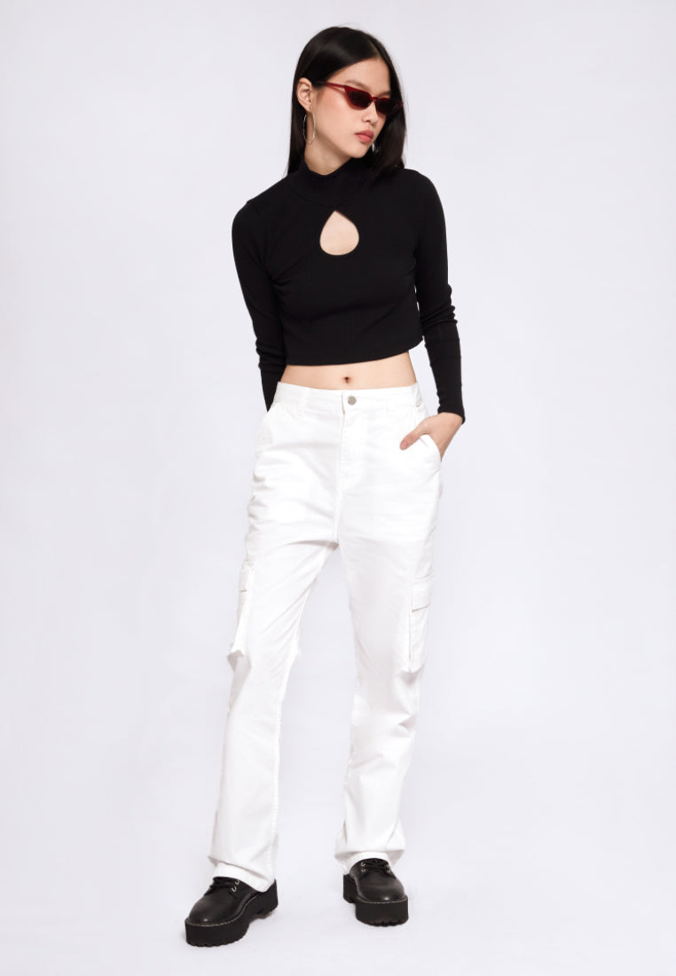 Cut Out Long Sleeve Top