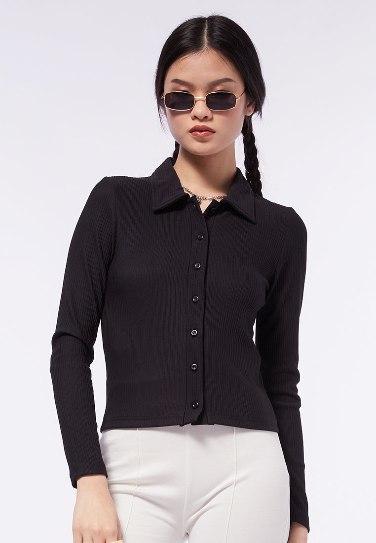 Textured Long Sleeve Top