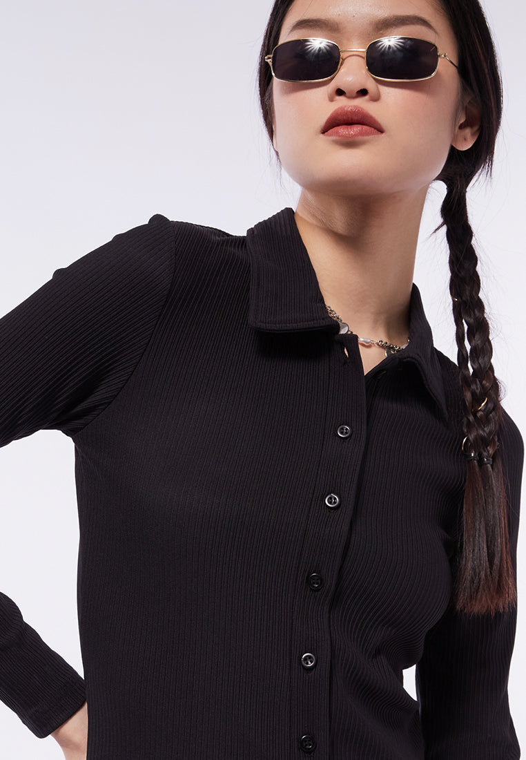 Textured Long Sleeve Top