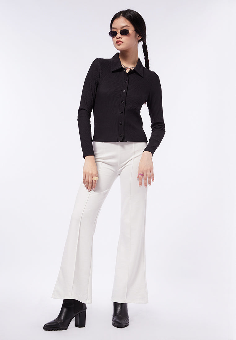 Textured Long Sleeve Top