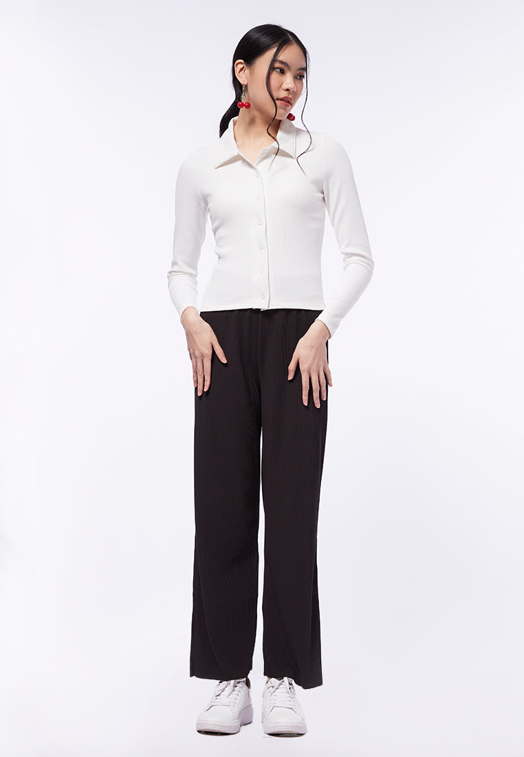 Textured Long Sleeve Top