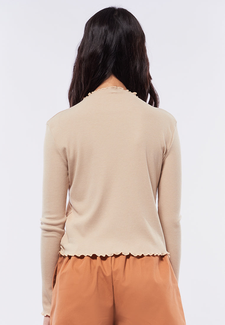 Long Sleeve Top with Lettuce Hem
