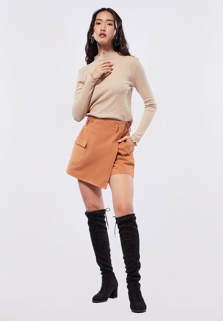 Long Sleeve Top with Lettuce Hem