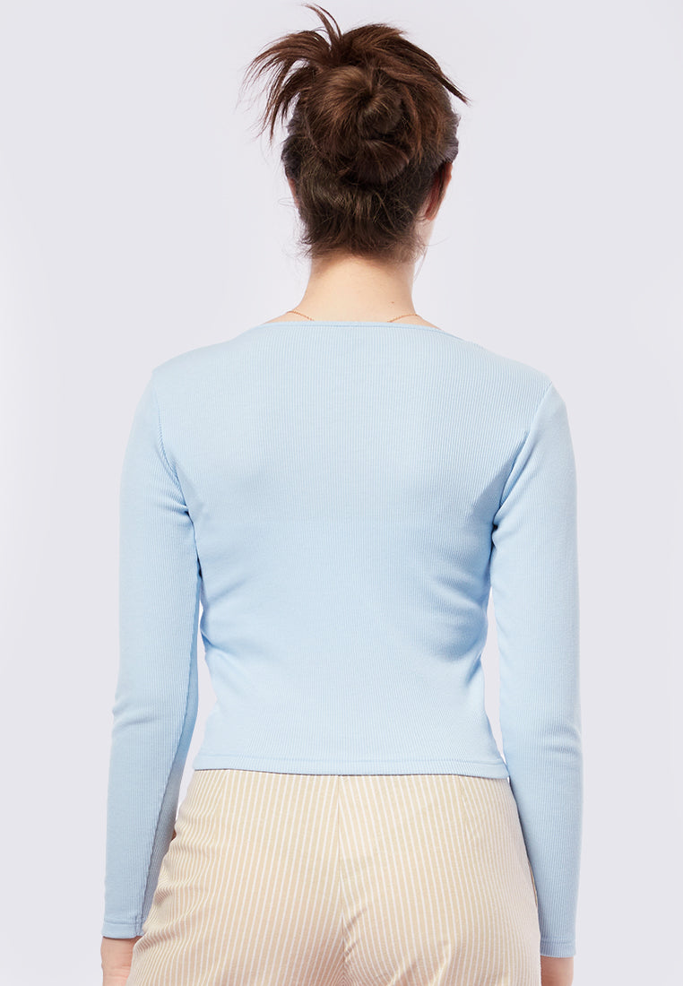 Square Neck Long Sleeve Top