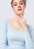 Square Neck Long Sleeve Top