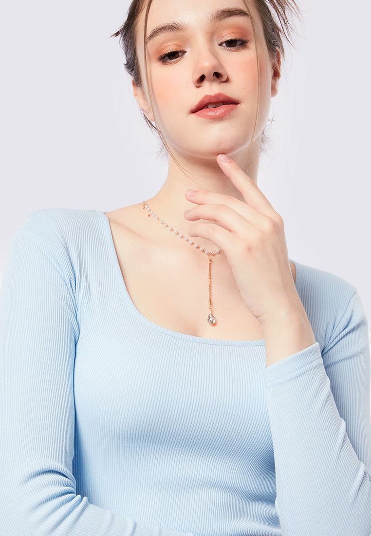 Square Neck Long Sleeve Top