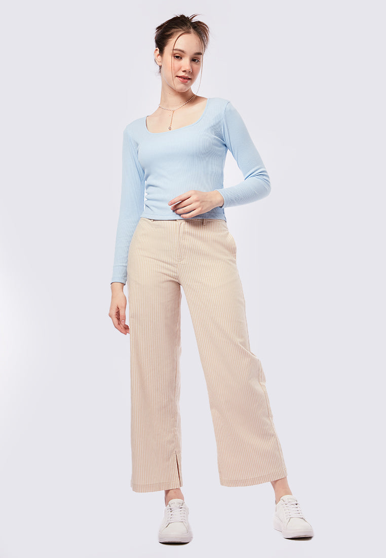 Square Neck Long Sleeve Top