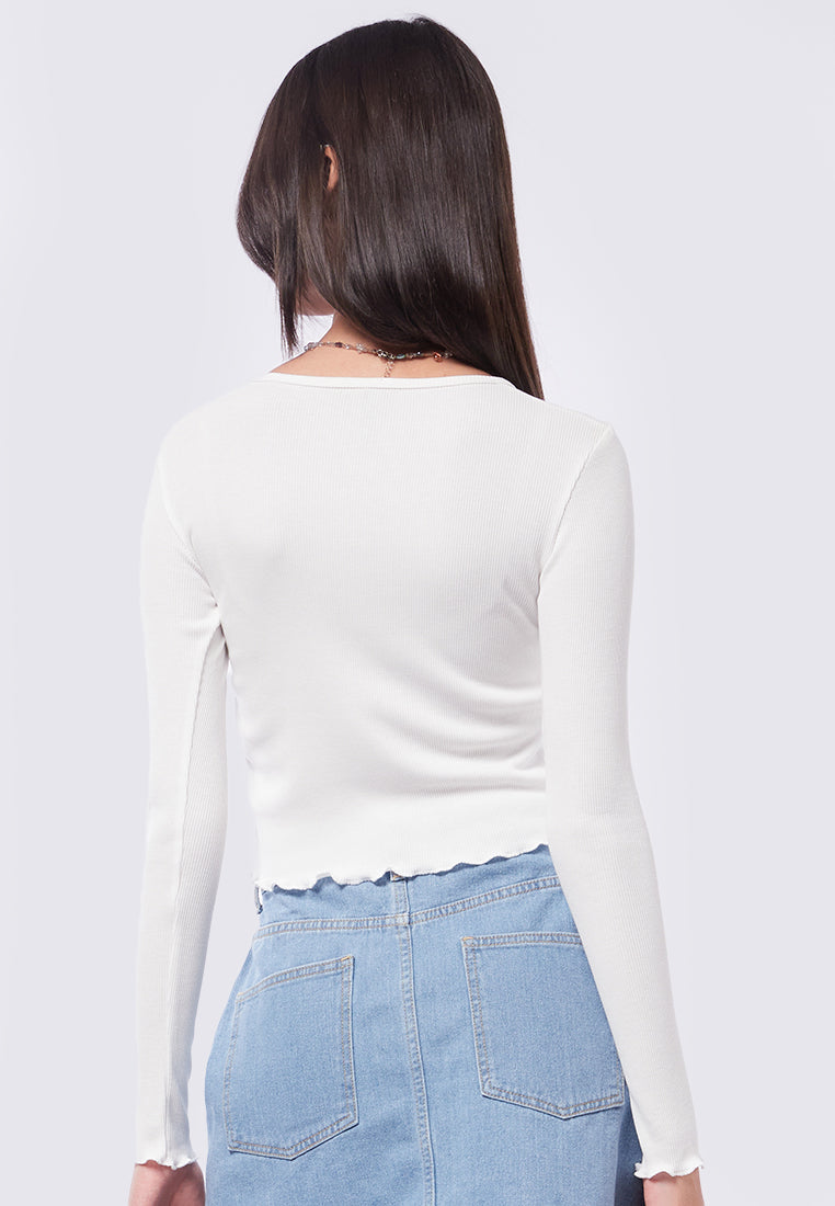 Graphic Long Sleeve Crop T-Shirt