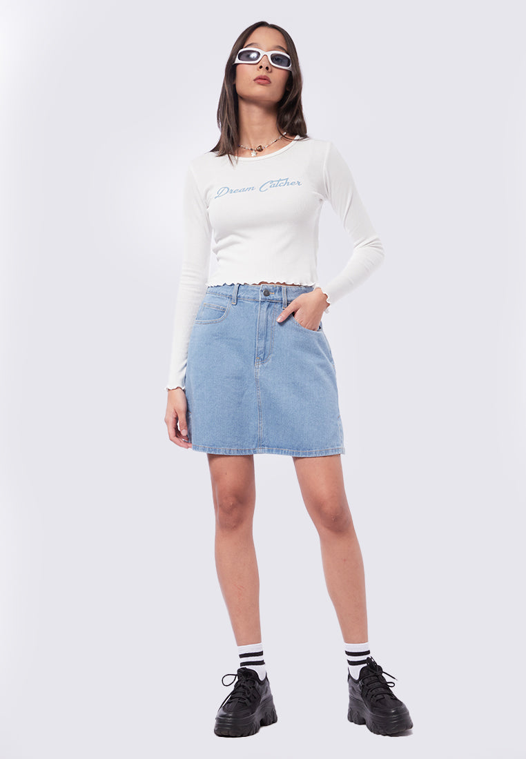 Graphic Long Sleeve Crop T-Shirt