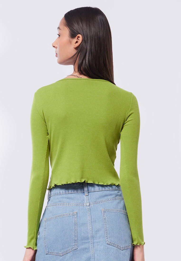Graphic Long Sleeve Crop T-Shirt