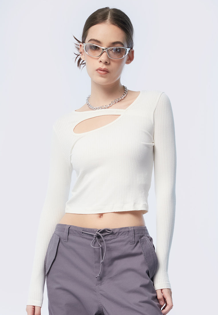 Cut Out Long Sleeve Top