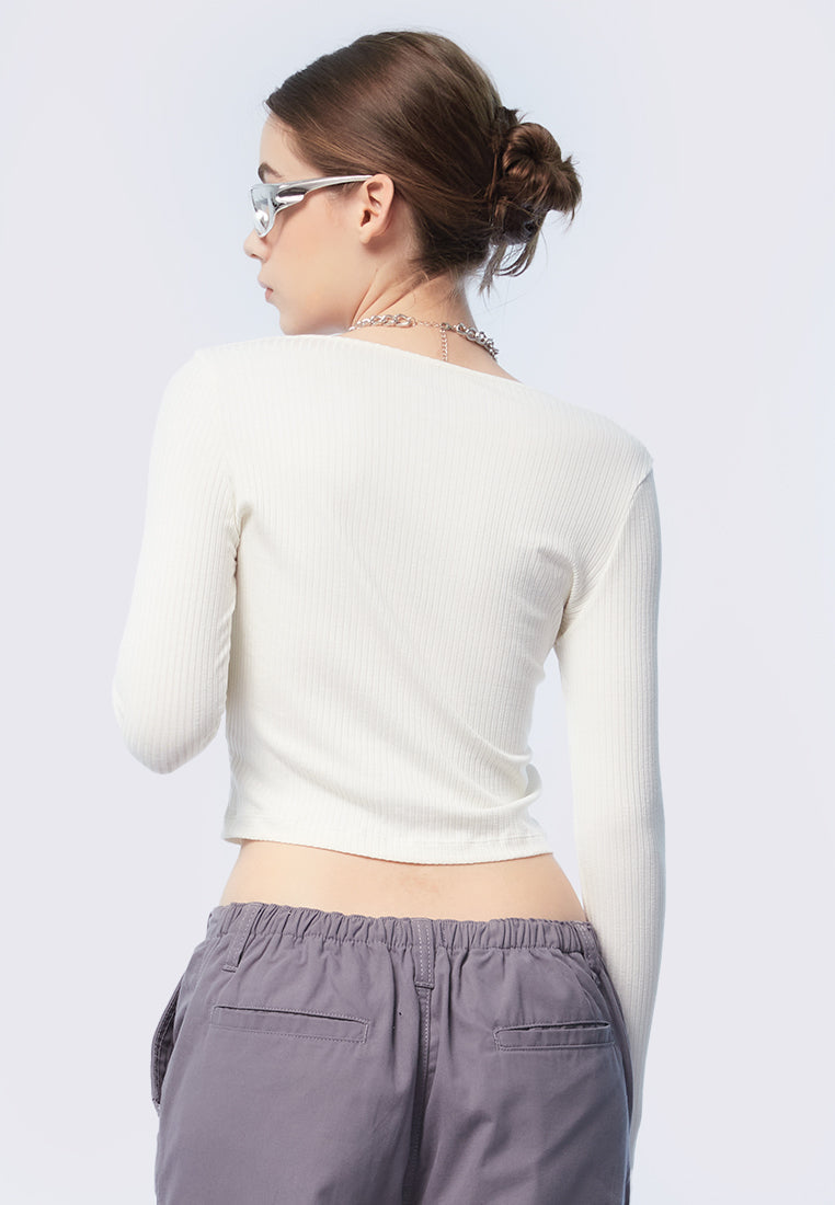 Cut Out Long Sleeve Top