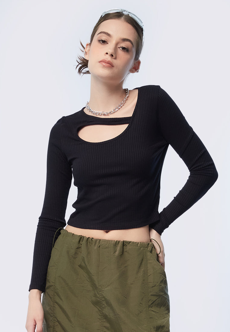Cut Out Long Sleeve Top