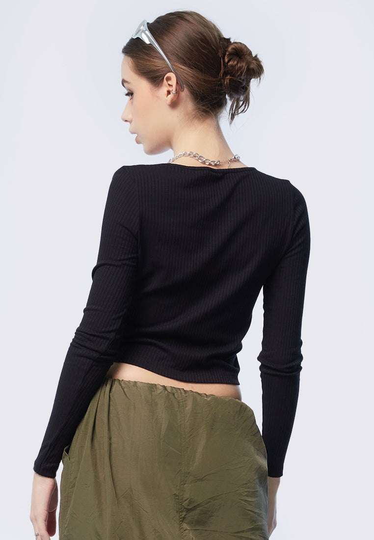 Cut Out Long Sleeve Top