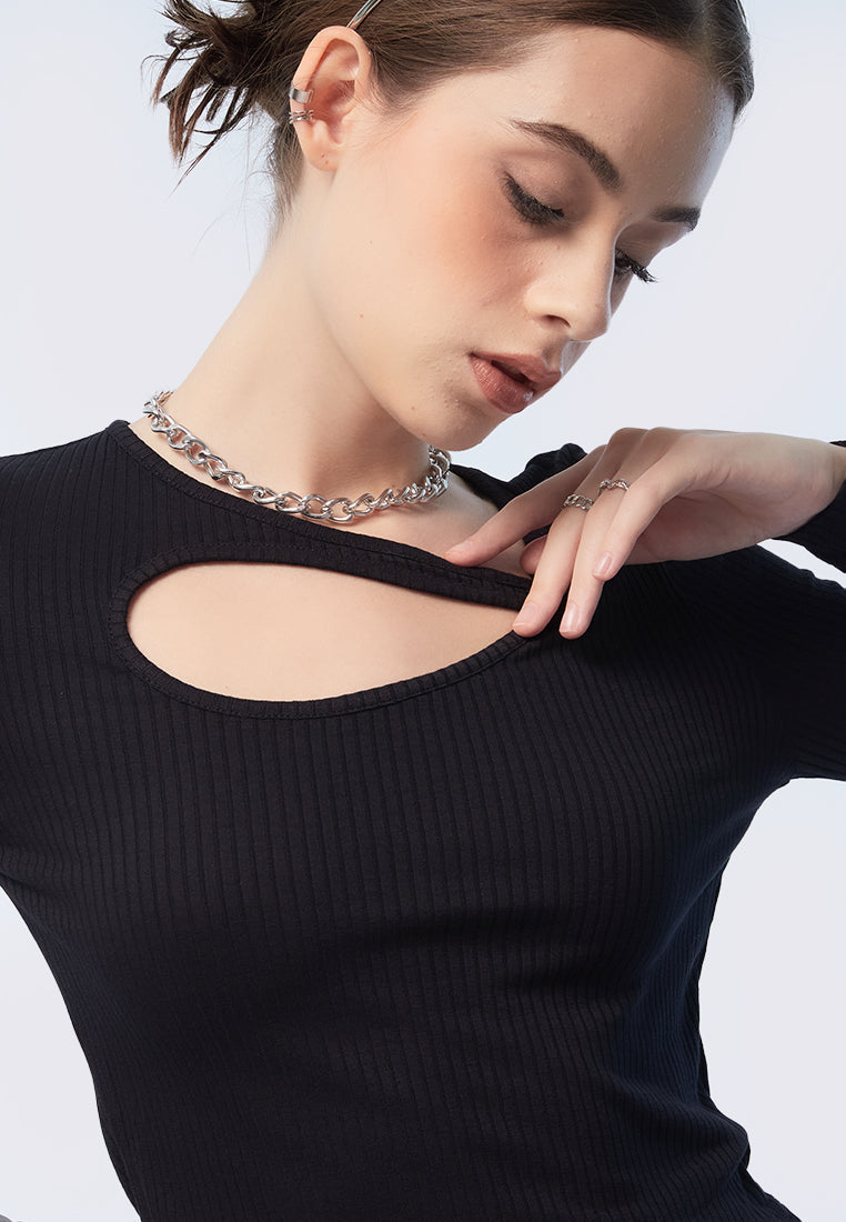 Cut Out Long Sleeve Top