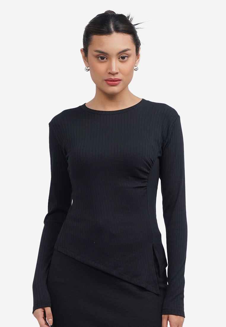 Side Ruched Long Sleeve Top