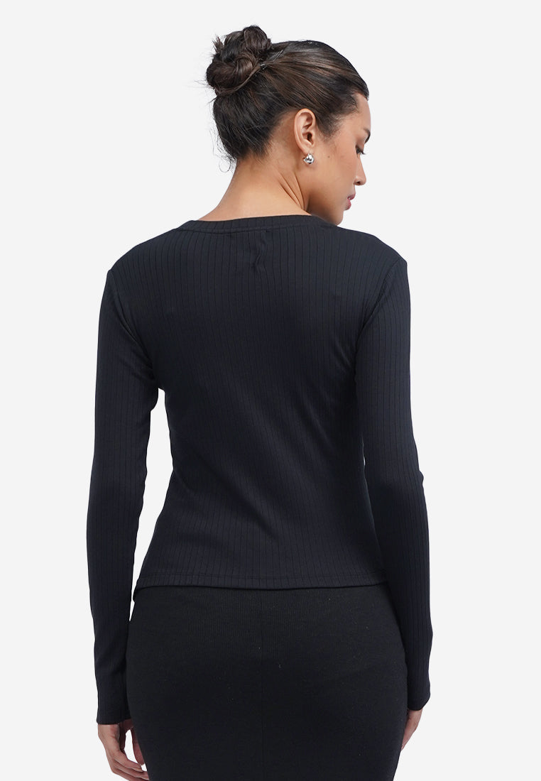 Side Ruched Long Sleeve Top