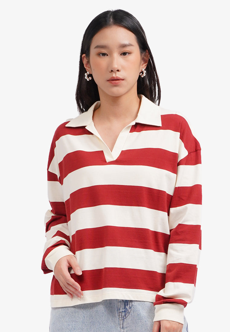 Long Sleeve Rugby Shirt Terracotta