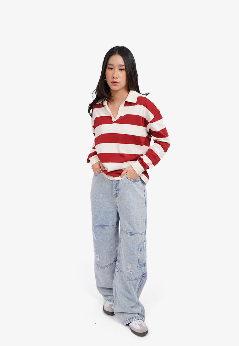 Long Sleeve Rugby Shirt Terracotta