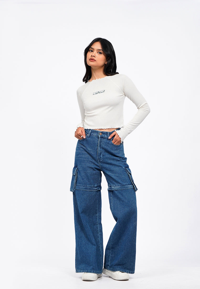 Long Sleeve Raglan Rib Top