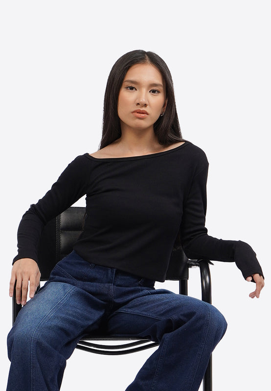 Asymmetric Long Sleeve Top