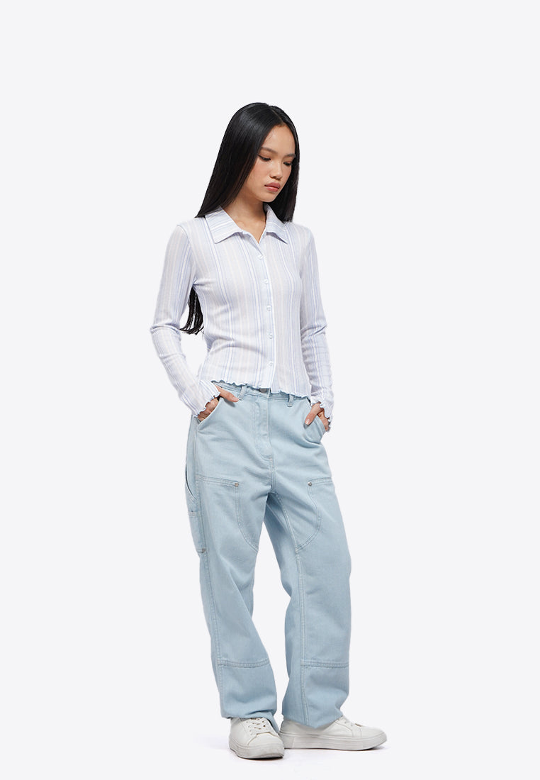 Button Up Long Sleeve Top