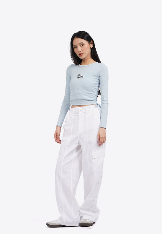 Long Sleeve Top with Side Drawstring