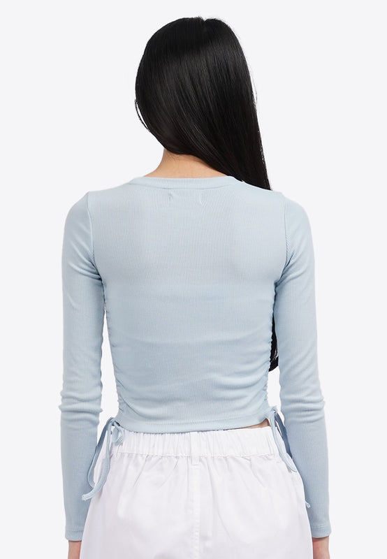 Long Sleeve Top with Side Drawstring