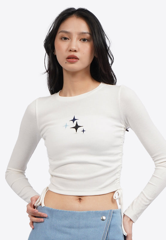 Long Sleeve Top with Side Drawstring