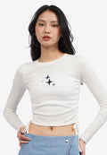 Long Sleeve Top with Side Drawstring