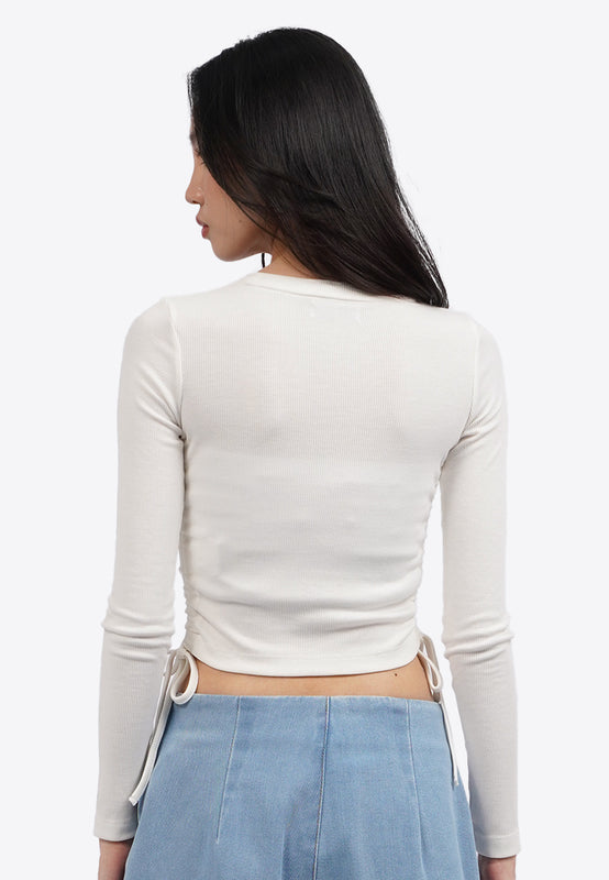 Long Sleeve Top with Side Drawstring
