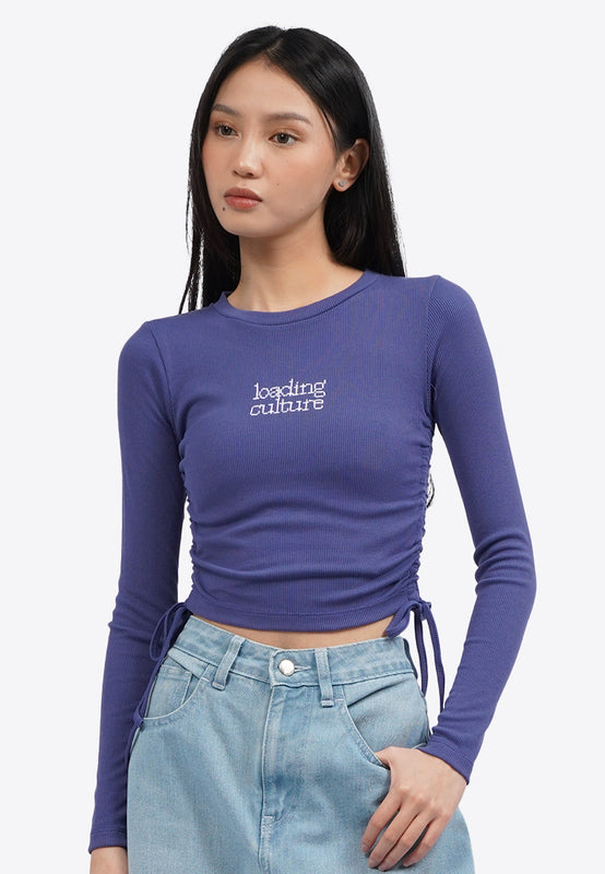 Long Sleeve Top with Side Drawstring