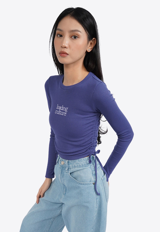 Long Sleeve Top with Side Drawstring