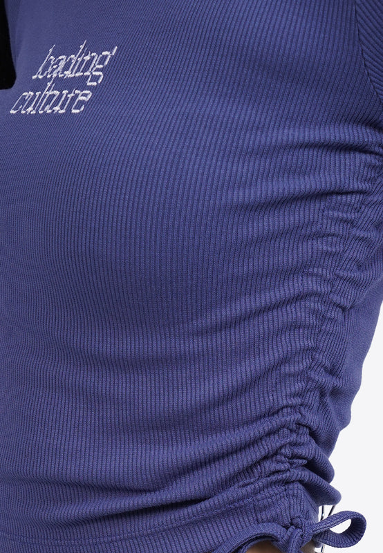 Long Sleeve Top with Side Drawstring