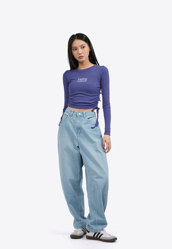 Long Sleeve Top with Side Drawstring