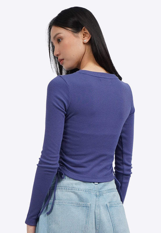Long Sleeve Top with Side Drawstring