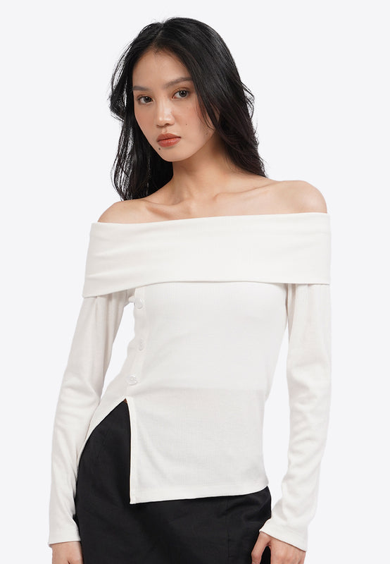 Off Shoulder Long Sleeve Top