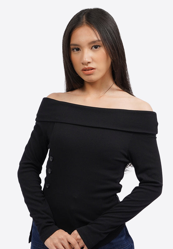 Off Shoulder Long Sleeve Top