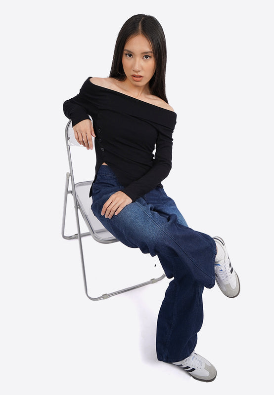 Off Shoulder Long Sleeve Top