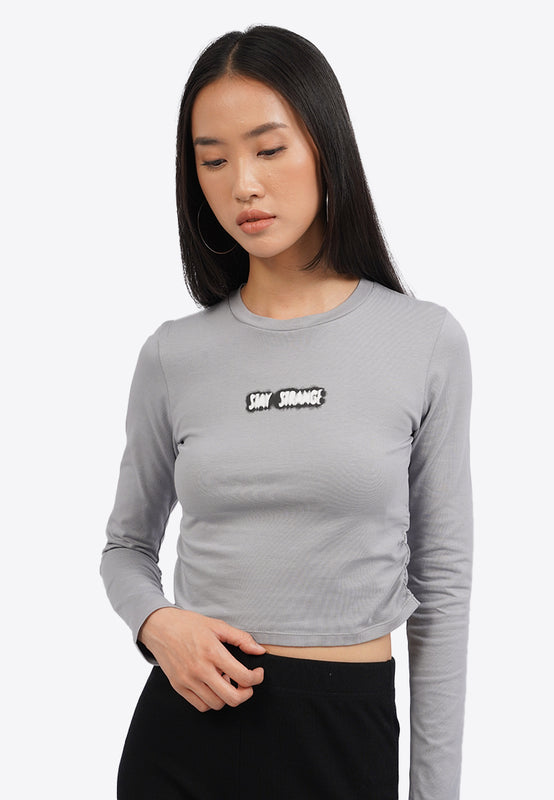 Long Sleeve Top with Side Ruched