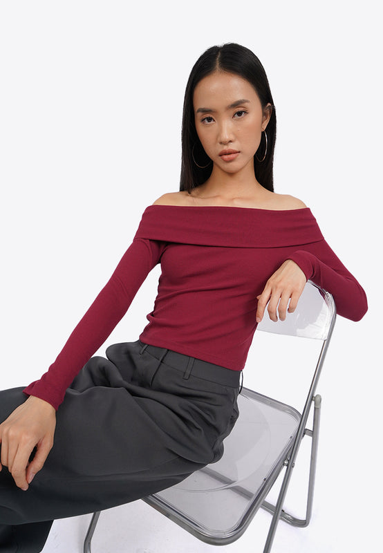 Long Sleeve Off Shoulder Top