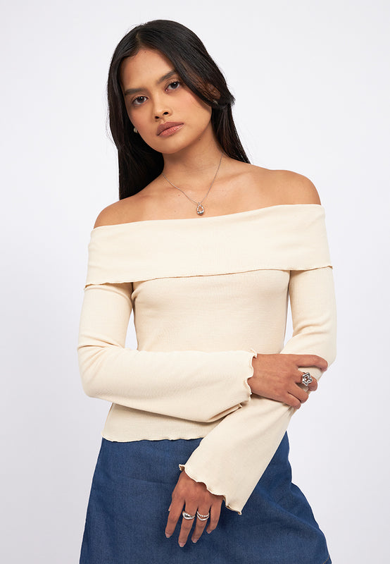 Bell Sleeve Off Shoulder Top