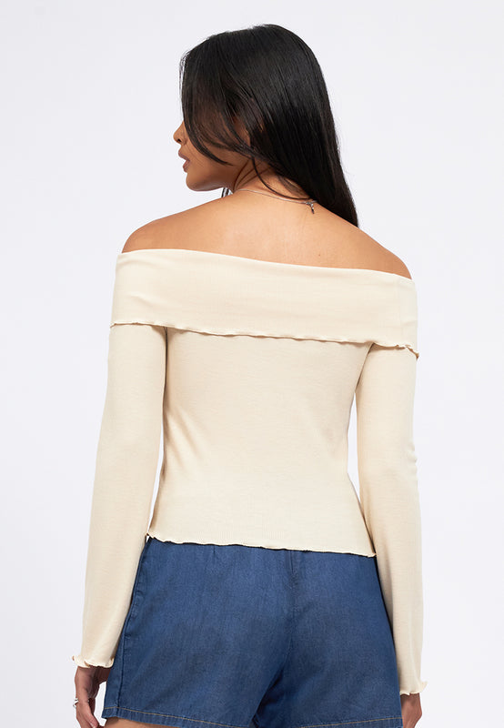 Bell Sleeve Off Shoulder Top