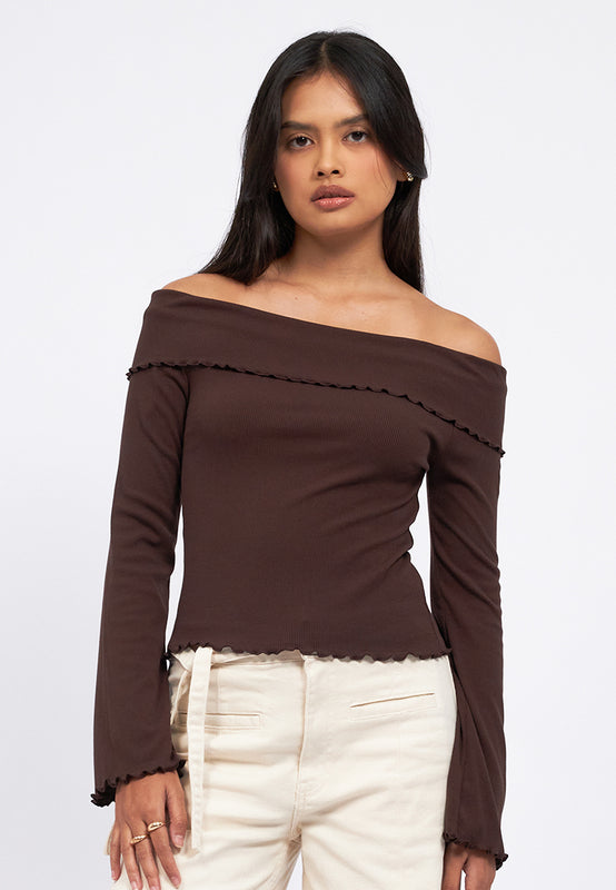 Bell Sleeve Off Shoulder Top