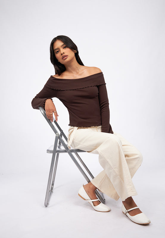 Bell Sleeve Off Shoulder Top