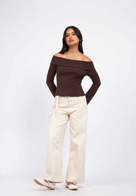 Bell Sleeve Off Shoulder Top