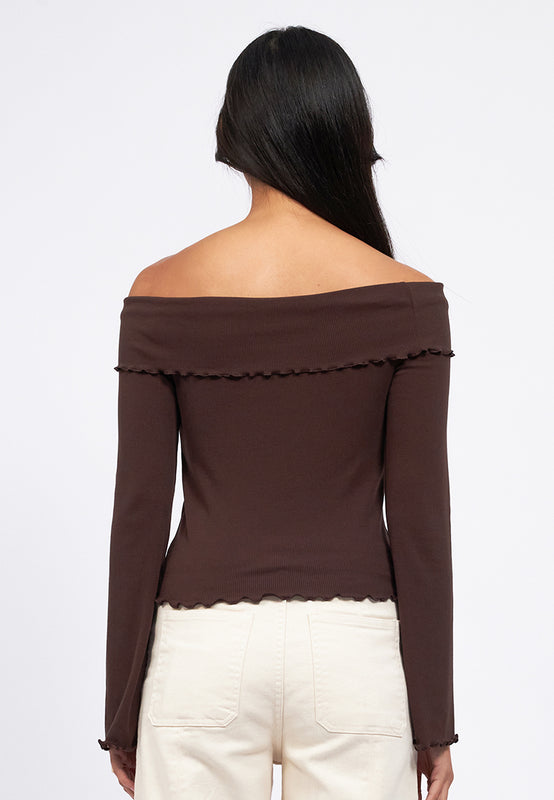 Bell Sleeve Off Shoulder Top
