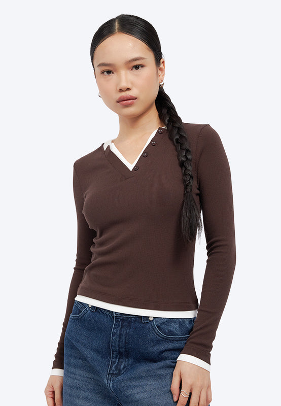 Double Layer Long Sleeve Top