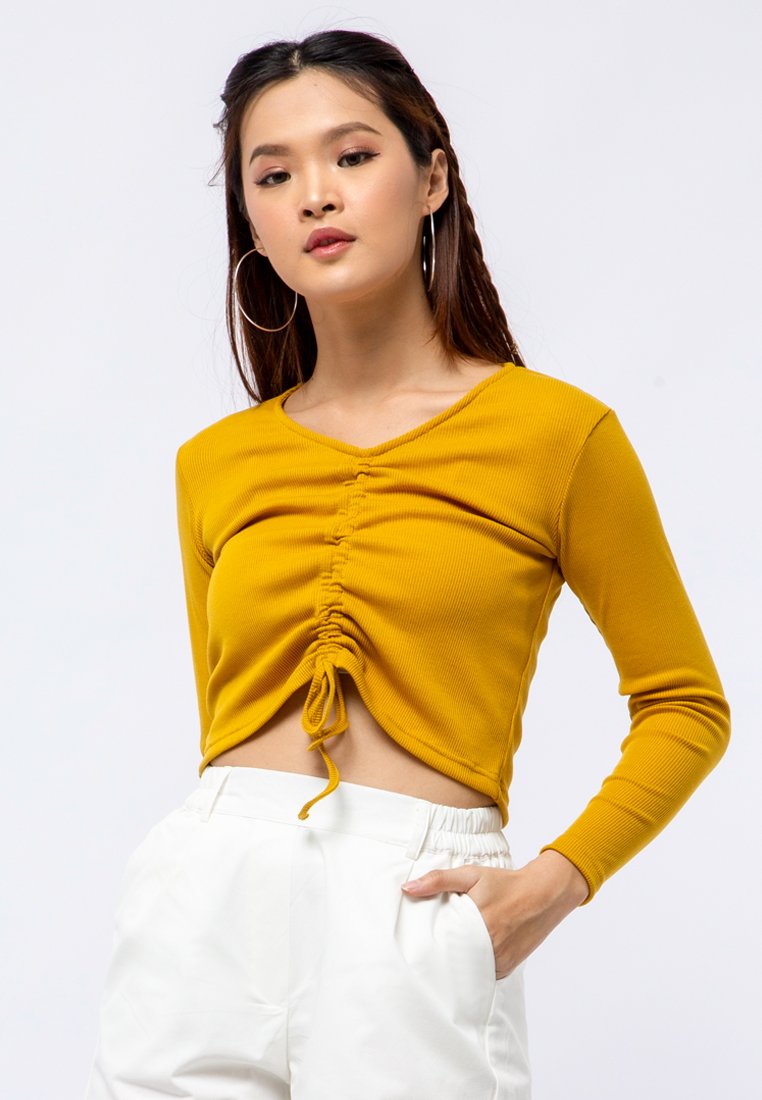 Ruched Long Sleeve Top
